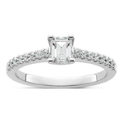14K White Gold Lab-Grown Diamond Engagement Ring Semi-Mount