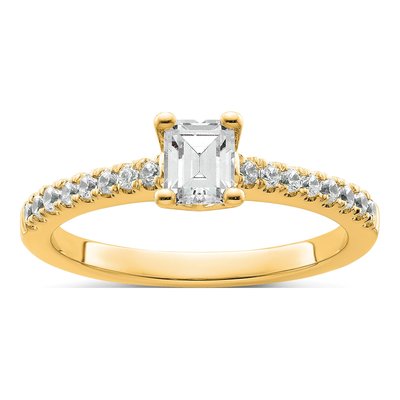 14K Yellow Gold Lab-Grown Diamond Engagement Ring Semi-Mount