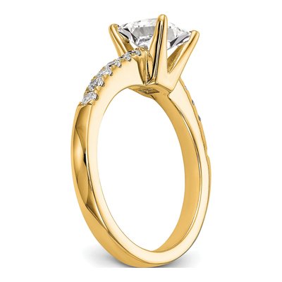 14K Yellow Gold Lab-Grown Diamond Engagement Ring Semi-Mount – view 6