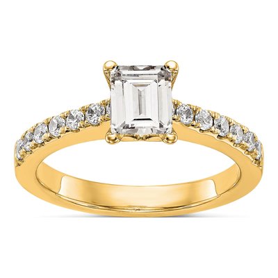 14K Yellow Gold Lab-Grown Diamond Engagement Ring Semi-Mount