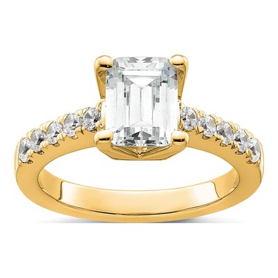 14K Yellow Gold Lab-Grown Diamond Engagement Ring Semi-Mount
