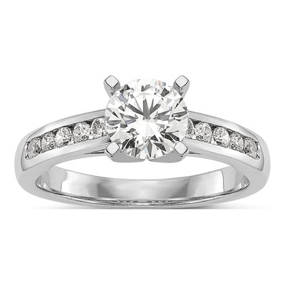 14K White Gold Lab-Grown Diamond Engagement Ring Semi-Mount