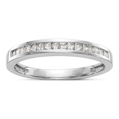 14K White Gold 0.21 ct Princess Diamond Wedding Band