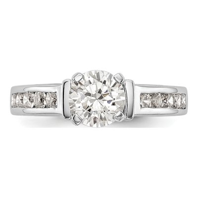 14K White Gold Lab-Grown Diamond Peg Engagement Engagement Ring Semi-Mount – view 5