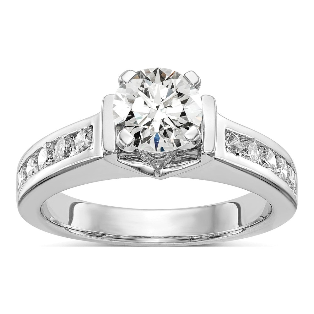 14K White Gold Lab-Grown Diamond Peg Engagement Engagement Ring Semi-Mount