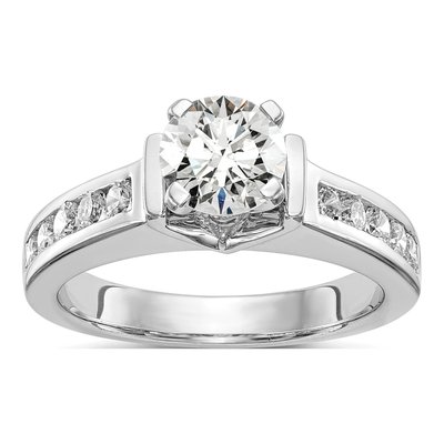 14K White Gold Lab-Grown Diamond Peg Engagement Engagement Ring Semi-Mount