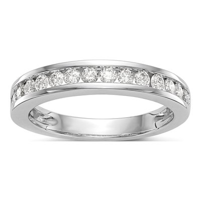 14K White Gold 1/2 ct tw Diamond Channel-Set Wedding Band