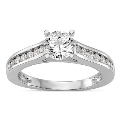 14K White Gold Lab-Grown Diamond Engagement Ring Semi-Mount