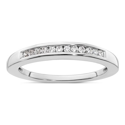 14K White Gold 1/8 ct tw Diamond Channel-Set Wedding Band
