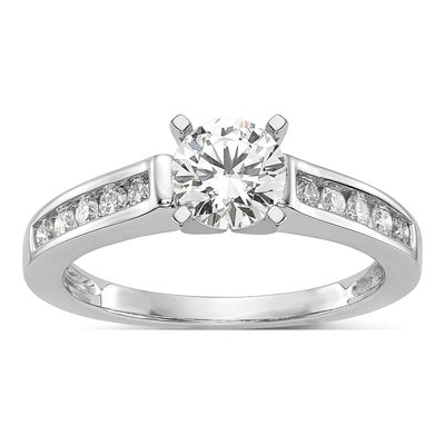 14K White Gold Diamond Engagement Engagement Ring Semi-Mount