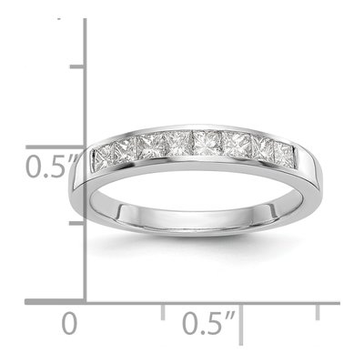 14K White Gold Princess Diamond Channel Band – view 3