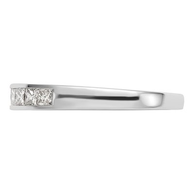 14K White Gold Princess Diamond Channel Band – view 4