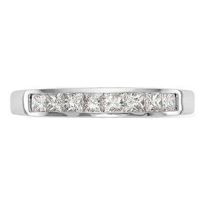 14K White Gold Princess Diamond Channel Band – view 5