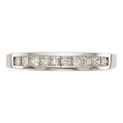 14K White Gold Princess Diamond Wedding Band Mounting – view 5