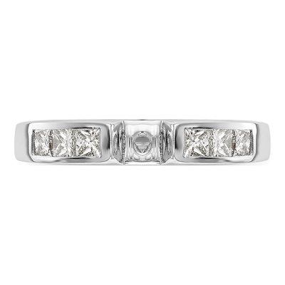 14K White Gold Diamond Princess Engagement Ring Semi-Mount – view 4
