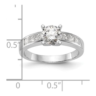 14K White Gold Diamond Princess Engagement Ring Semi-Mount – view 8
