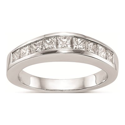 14K White Gold Channel-Set Diamond Wedding Band Mounting