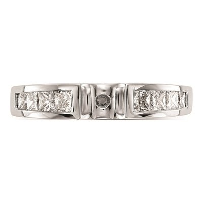 14K White Gold Princess Diamond Engagement Ring Mounting – view 4