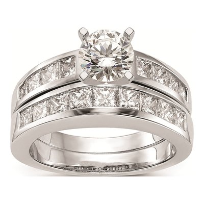 14K White Gold Princess Diamond Engagement Ring Mounting – view 7