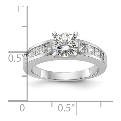 14K White Gold Princess Diamond Engagement Ring Mounting – view 8