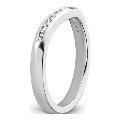 14K White Gold 1/5 ct tw Diamond Wedding Band – view 7