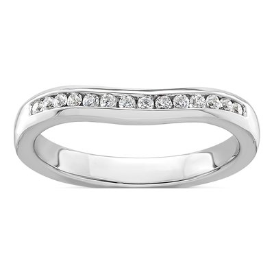 14K White Gold 1/5 ct tw Diamond Wedding Band