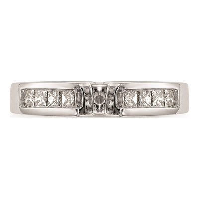 14K White Gold Princess Diamond Engagement Ring Mounting – view 5
