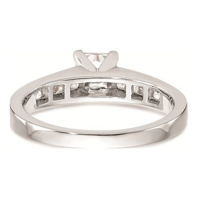 14K White Gold Princess Diamond Engagement Ring Mounting – view 6