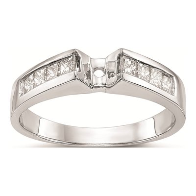 14K White Gold Princess Diamond Engagement Ring Mounting – view 8