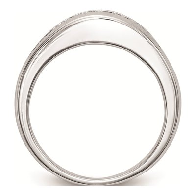 14K White Gold Channel-Set Princess Diamond Wedding Band Mounting – view 2