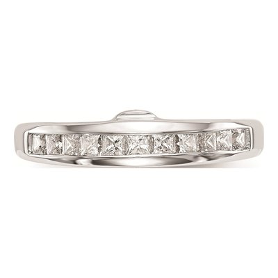 14K White Gold Channel-Set Princess Diamond Wedding Band Mounting – view 4