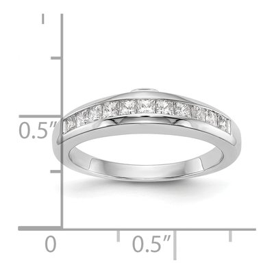 14K White Gold Channel-Set Princess Diamond Wedding Band Mounting – view 7