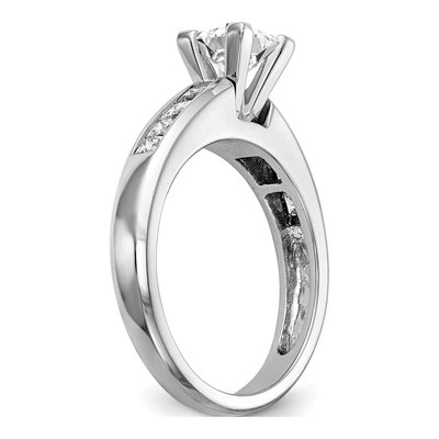 14K White Gold Diamond Princess Engagement Ring Semi-Mount – view 6