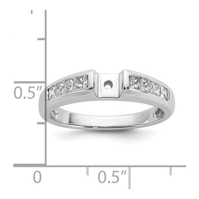14K White Gold Diamond Princess Engagement Ring Semi-Mount – view 8