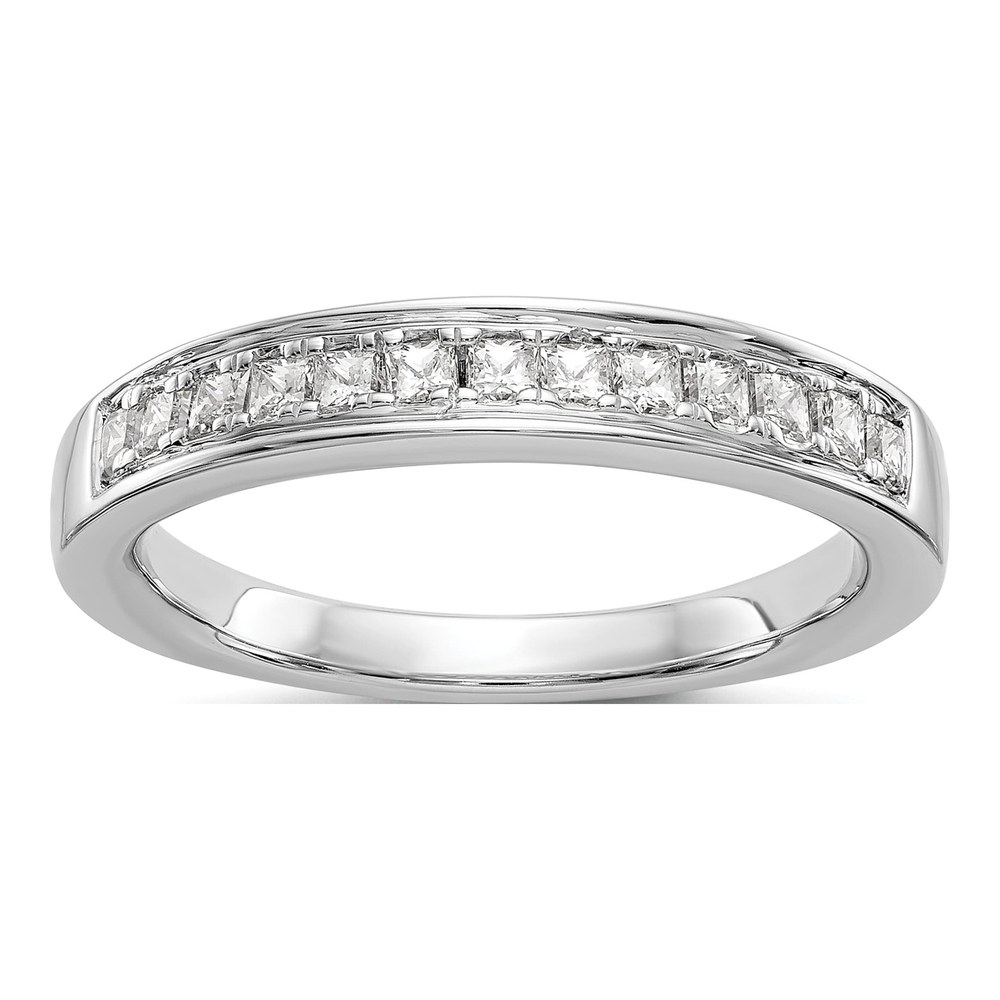 14K White Gold 1/2 ct tw Diamond Channel-Set Princess Wedding Ring