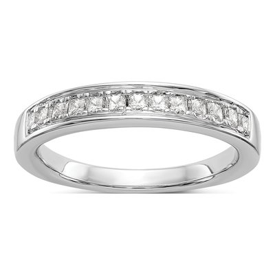 14K White Gold 1/2 ct tw Diamond Channel-Set Princess Wedding Ring