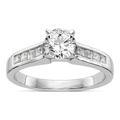 14K White Gold Diamond Engagement Engagement Ring Semi-Mount