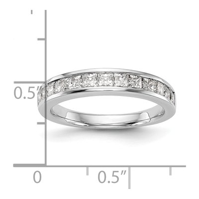 14K White Gold 3/4 ct tw Diamond Princess Wedding Band – view 8
