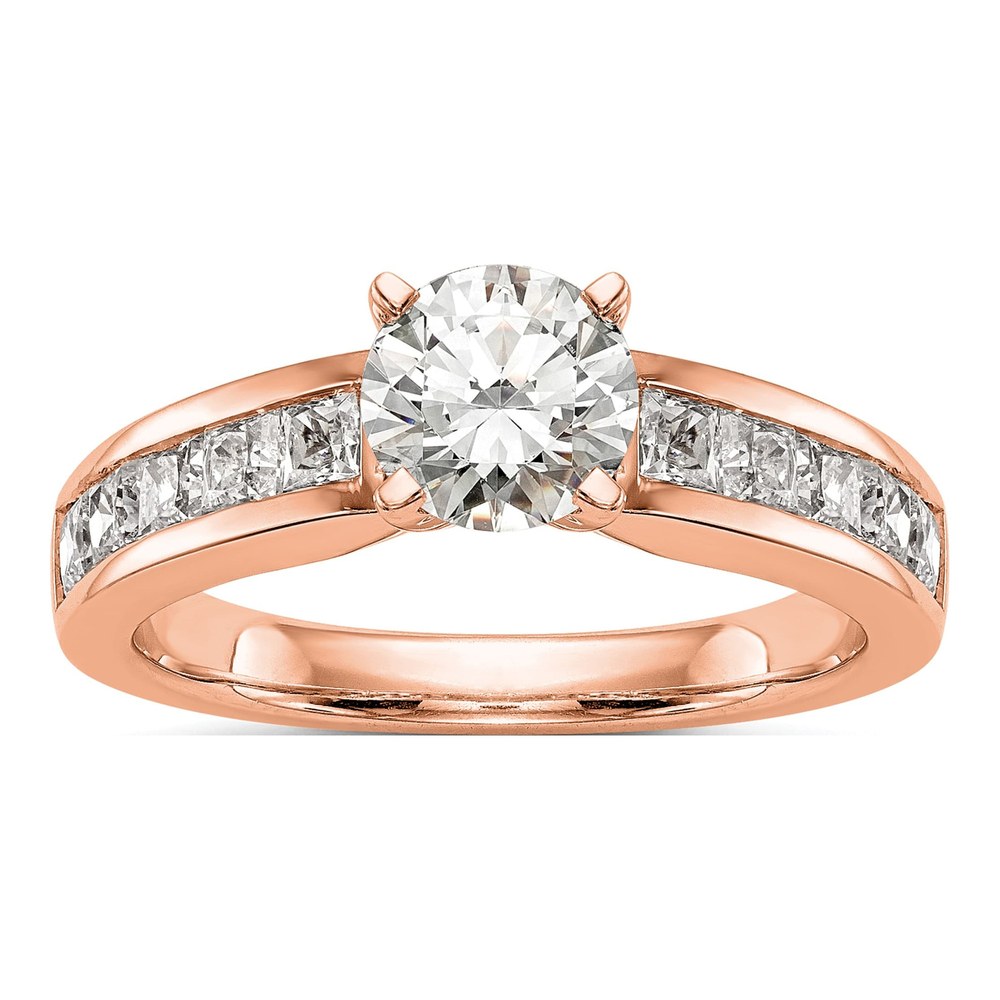 14K Rose Gold Diamond Semi Mount Engagement Ring