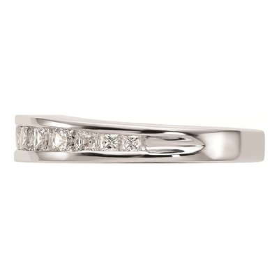 14K White Gold Princess Diamond Wedding Band Mounting – view 3