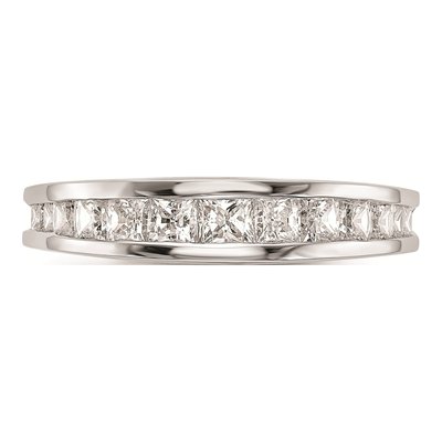 14K White Gold Princess Diamond Wedding Band Mounting – view 4
