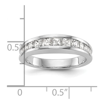 14K White Gold Princess Diamond Wedding Band Mounting – view 7