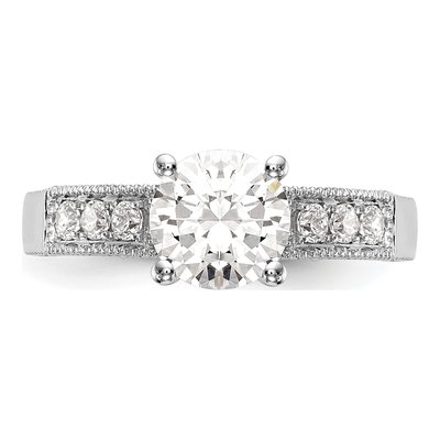 14K White Gold Diamond Engagement Ring Semi-Mount – view 4
