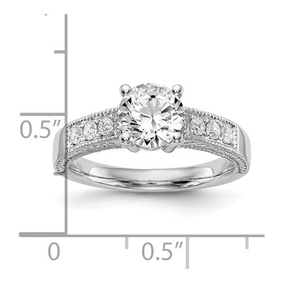 14K White Gold Diamond Engagement Ring Semi-Mount – view 7