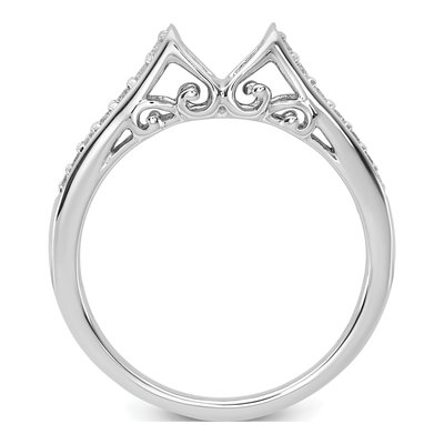 14K White Gold Lab-Grown Diamond Pet Engagement Engagement Ring Semi-Mount – view 3