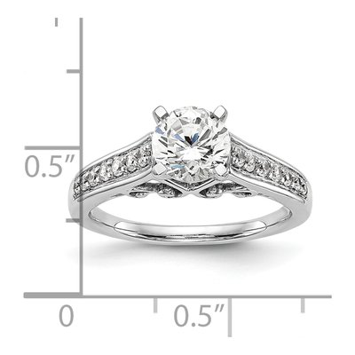 14K White Gold Lab-Grown Diamond Pet Engagement Engagement Ring Semi-Mount – view 4