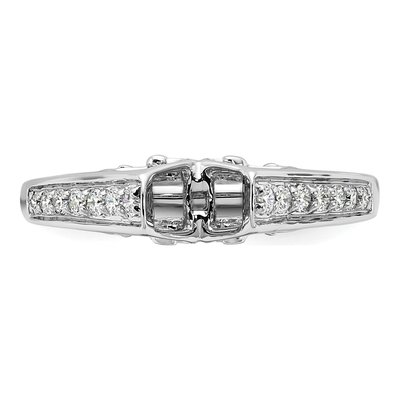 14K White Gold Lab-Grown Diamond Pet Engagement Engagement Ring Semi-Mount – view 6