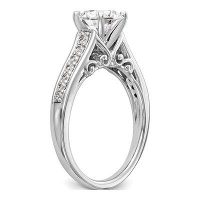 14K White Gold Lab-Grown Diamond Pet Engagement Engagement Ring Semi-Mount – view 8