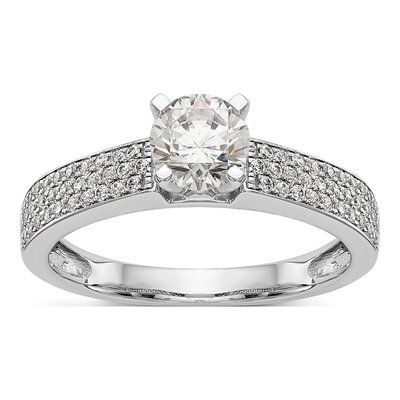14K White Gold Diamond Engagement Engagement Ring Semi-Mount