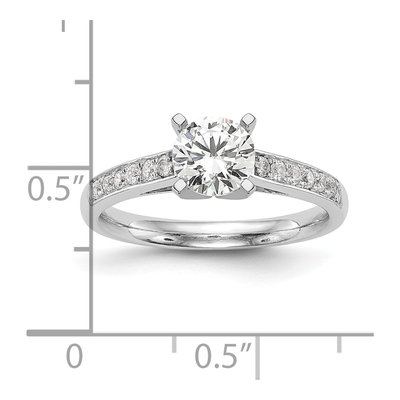 14K White Gold Lab-Grown Diamond Peg Engagement Engagement Ring Semi-Mount – view 3